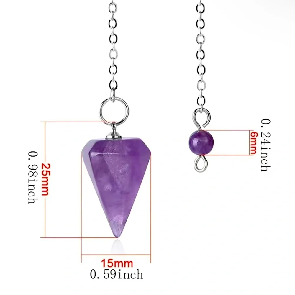 Amethyst Gemstone Crystal Pendulum NEW - Picture 1 of 1